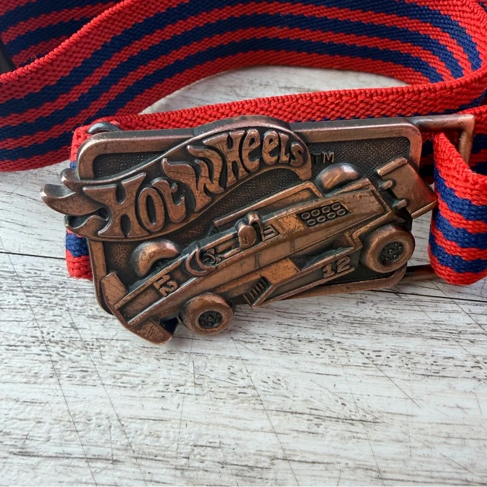 Hot Wheels Car Racing Kids Vintage Belt Buckle Mattel Collector Toy Die-Cast